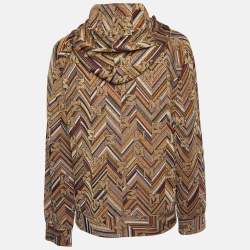 Pre Owned M Missoni Multicolor Lurex Knit Hooded Jacket S