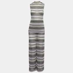 M Missoni Collection Purple Lurex Knit Top Pant Set S
