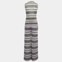 M Missoni Collection Purple Lurex Knit Top Pant Set S