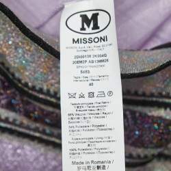 M Missoni Collection Purple Lurex Knit Top Pant Set S