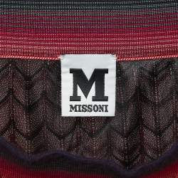 Pre Owned M Missoni Multicolor Chevron Knit Maxi Skirt M