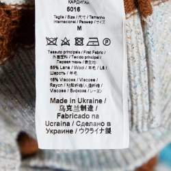 Pre Owned M Missoni Collection Multicolor Patterned Knit Button Front Cardigan M