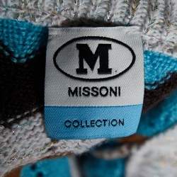 Pre Owned M Missoni Collection Multicolor Patterned Knit Button Front Cardigan M