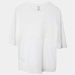 Pre Owned M Missoni White Patterned Knit Top M