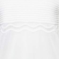Pre Owned M Missoni White Patterned Knit Top M
