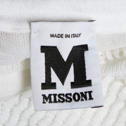 Pre Owned M Missoni White Patterned Knit Top M