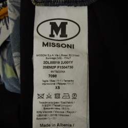 M Missoni Collection Black Floral Print Knit Short Sleeve T-Shirt XS