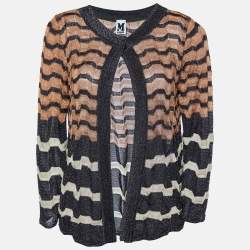 M Missoni Multicolor Patterned Lurex Knit Cardigan S