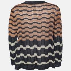 M Missoni Multicolor Patterned Lurex Knit Cardigan S