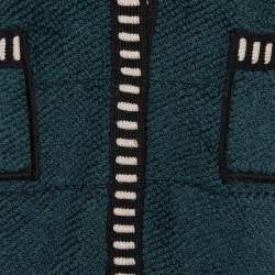 Pre Owned M Missoni Dark Green Terry Wool Long Cardigan M