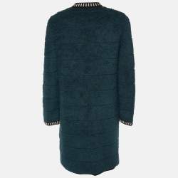 Pre Owned M Missoni Dark Green Terry Wool Long Cardigan M