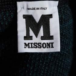 Pre Owned M Missoni Dark Green Terry Wool Long Cardigan M