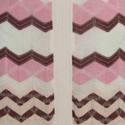 Pre Owned M Missoni Pink Chevron Patterned Knit Maxi Skirt M