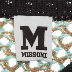 مملوكة مسبقًا M Missoni Blue Cotton Blend Knit Cropped Cardigan S