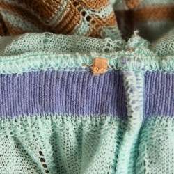 Pre Owned M Missoni Multicolor Patterned Knit Sleeveless Peplum Top S