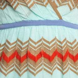 Pre Owned M Missoni Multicolor Patterned Knit Sleeveless Peplum Top S