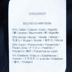 Pre Owned M Missoni Navy Blue Cotton Blend Knit Buttoned Sleeve Detail T-Shirt S