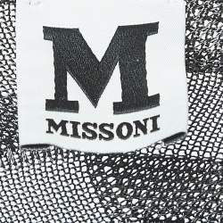 Pre Owned M Missoni Grey Chevron Knit Dolman Sleeve Top L