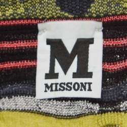 M Missoni Multicolor Patterned Knit Short Sleeve Sweater Top L