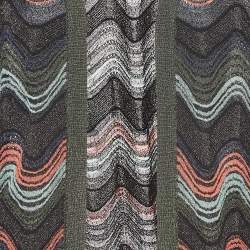 مملوكة مسبقًا M Missoni Multicolor Patterned Lurex Knit Open Front Cardigan M