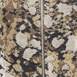 Pre Owned M Missoni Multicolor Abstract Lurex Knit Zipper Mini Dress M