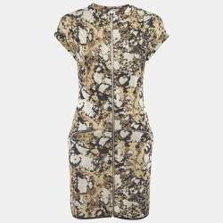 Pre Owned M Missoni Multicolor Abstract Lurex Knit Zipper Mini Dress M