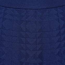 Pre Owned M Missoni Dark Blue Wool Knit Mini Skirt M