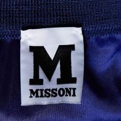 Pre Owned M Missoni Dark Blue Wool Knit Mini Skirt M