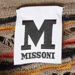 Pre Owned M Missoni Multicolor Eyelet Knit Cardigan M