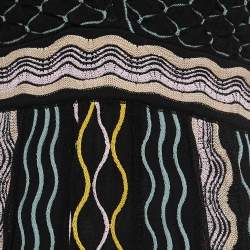 Pre Owned M Missoni Black/Multicolor Knit Midi Dress S