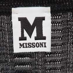 Pre Owned M Missoni Black Knit V-Neck Flared Mini Dress M