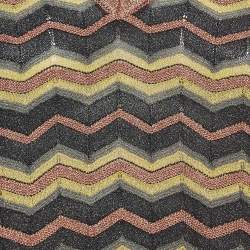 Pre Owned M Missoni Multicolor Chevron Knitted V-Neck Top S