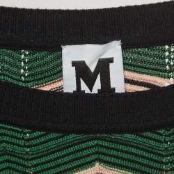 M Missoni Green Chevron Knit Short Sleeve Top S