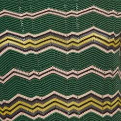 M Missoni Green Chevron Knit Short Sleeve Top S