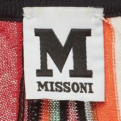 Pre Owned M Missoni Multicolor Striped Knit Open Front Cardigan S