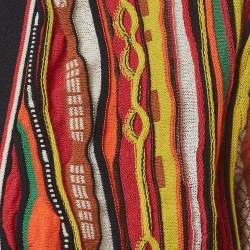 Pre Owned M Missoni Multicolor Striped Knit Open Front Cardigan S