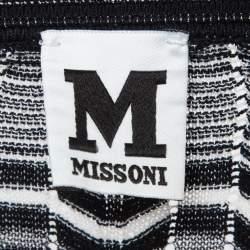 Pre Owned M Missoni Monochrome Chevron Pattern Crew Neck Sweatshirt S