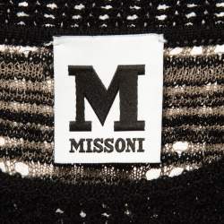 Pre Owned M Missoni Orange Eyelet Knitted Flared Sweatshirt S