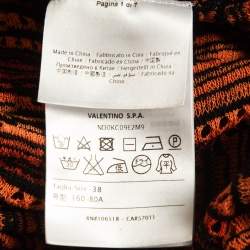 Pre Owned M Missoni Orange Eyelet Knitted Flared Sweatshirt S