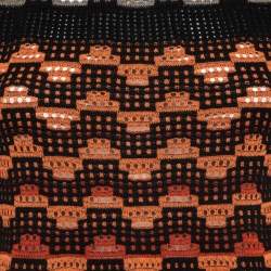 Pre Owned M Missoni Orange Eyelet Knitted Flared Sweatshirt S