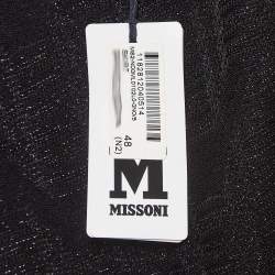 Pre Owned M Missoni Black Patterned Lurex Knit Maxi Skirt L