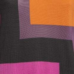 Pre Owned M Missoni Multicolor Geometric Pattern Wool Shift Dress M