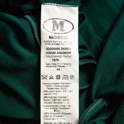 Pre Owned M Missoni Green Cable Knit Mock Neck Short Dress M