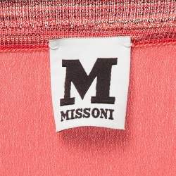 M Missoni Pink Patterned Knit Button Front Cardigan M
