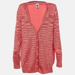 M Missoni Pink Patterned Knit Button Front Cardigan M