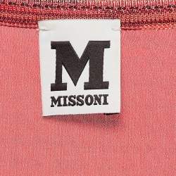 Pre Owned M Missoni Pink Patterned Knit Sleeveless Top M