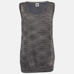 M Missoni Dark Teal Blue Patterned Knit Sleeveless Top M 