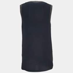 M Missoni Dark Teal Blue Patterned Knit Sleeveless Top M 