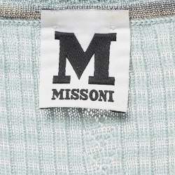 Pre Owned M Missoni Green Patterned Knit Tank Top S