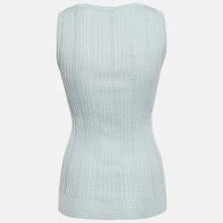 Pre Owned M Missoni Green Patterned Knit Tank Top S